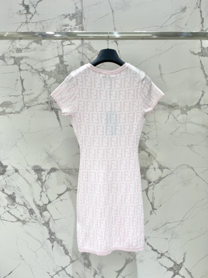 FEND25SS Monogrammed Jacquard V-Neck Dress