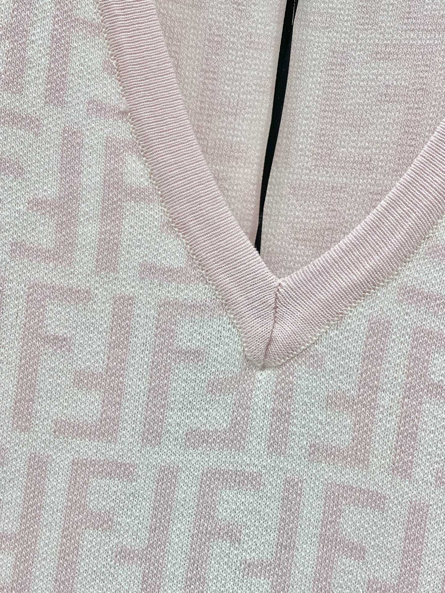 FEND25SS Monogrammed Jacquard V-Neck Dress