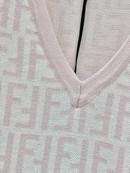 FEND25SS Monogrammed Jacquard V-Neck Dress