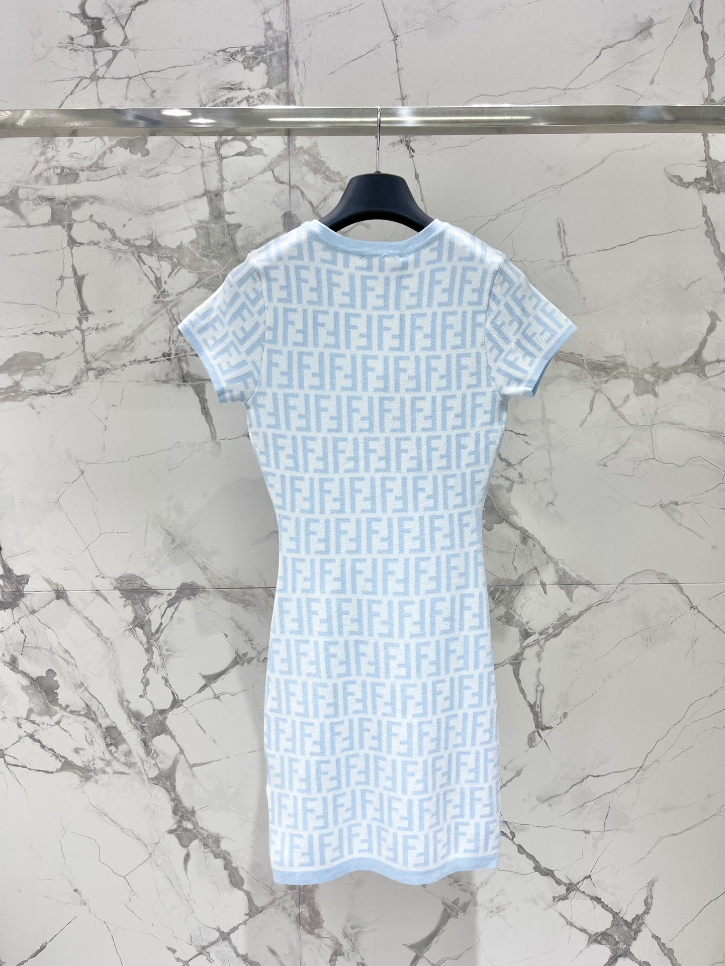 FEND25SS Monogrammed Jacquard V-Neck Dress