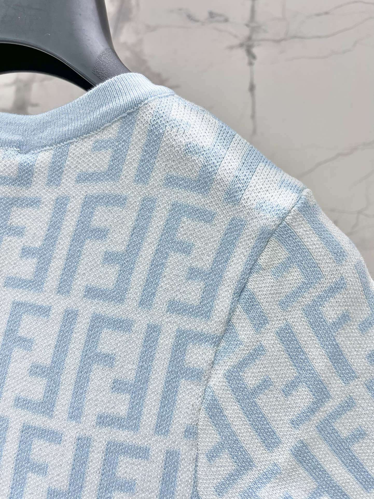 FEND25SS Monogrammed Jacquard V-Neck Dress