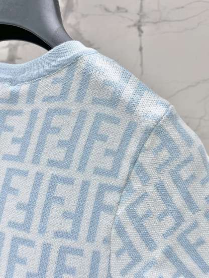 FEND25SS Monogrammed Jacquard V-Neck Dress