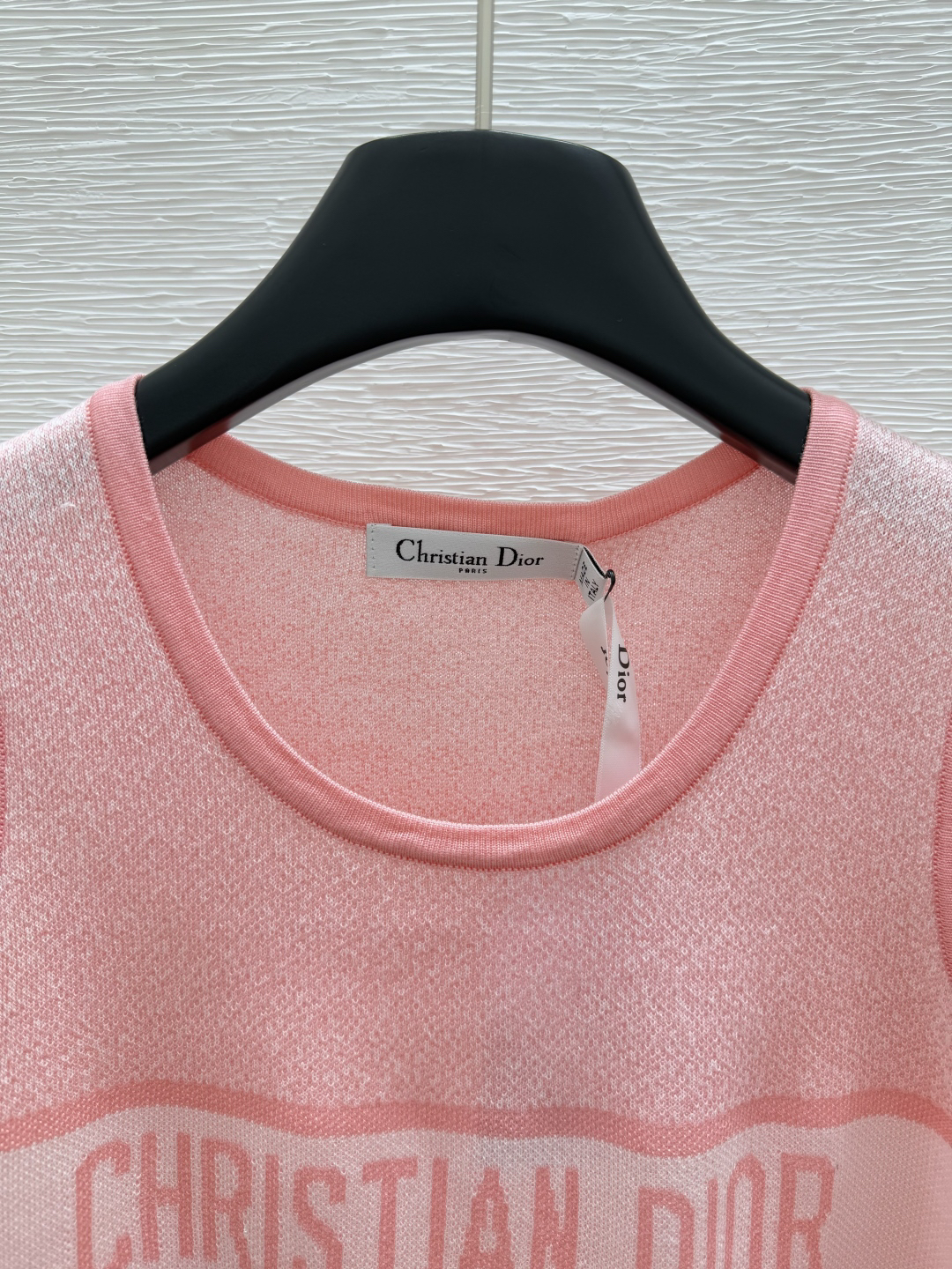 DIO25SS Crew Neck Colour Block Letter Knit Vest