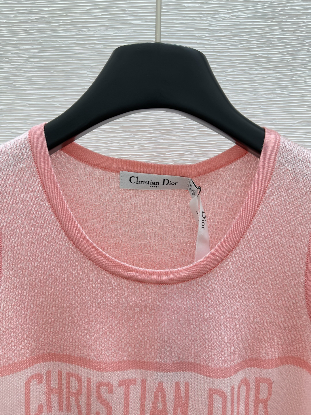 DIO25SS Crew Neck Colour Block Letter Knit Vest