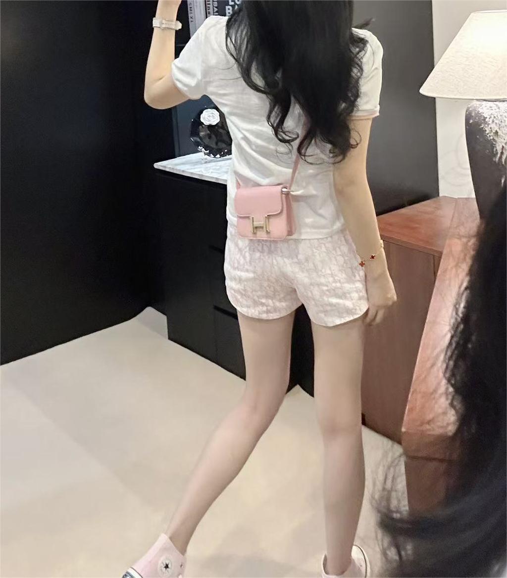 DIO25SS monogrammed polo shirt + washed cotton half skirt