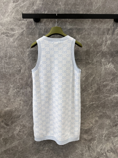 GUCC25SS Sleeveless Knit Vest Dress