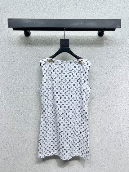 LOUIS VUIT25SS Old Flower Short Sleeve Dress