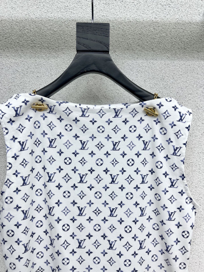 LOUIS VUIT25SS Old Flower Short Sleeve Dress