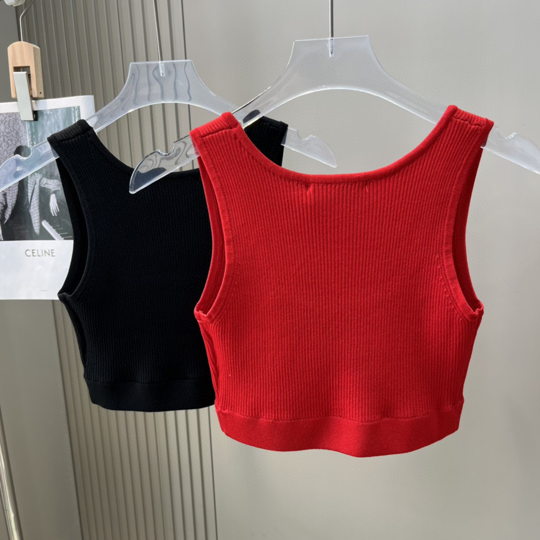 MIU monogrammed jacquard knit vest