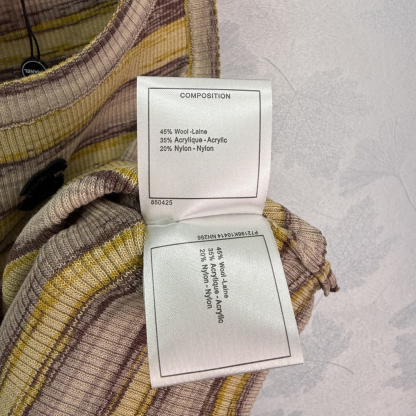 CHANE25SS Striped Knit Vest