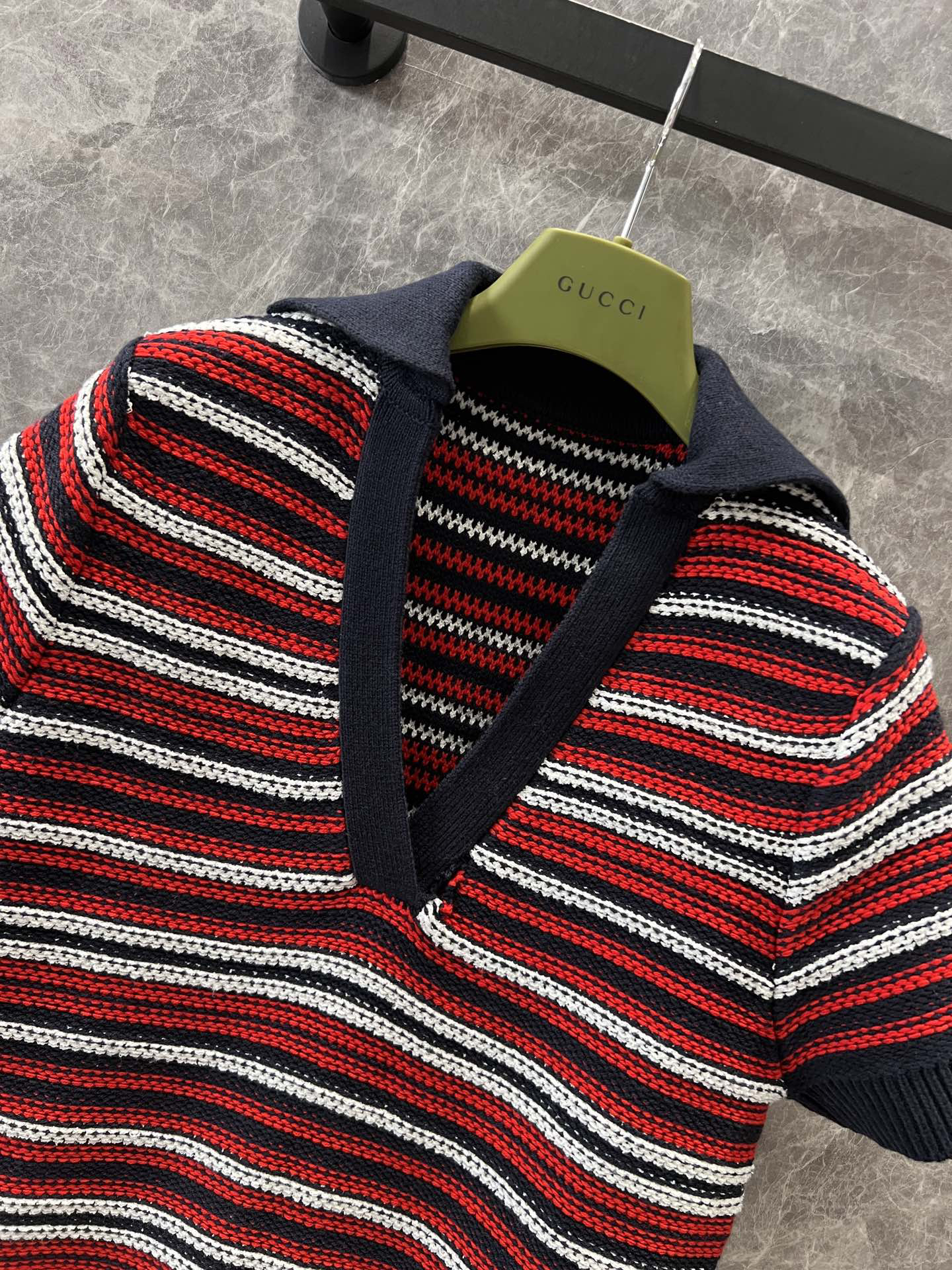 Gucc25SS vintage black, white and red colourway knit dress