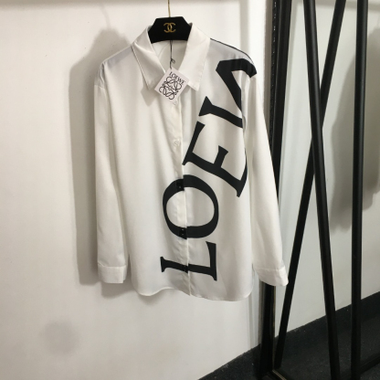 LOE25SSlogo Letter Print Long Sleeve Shirt