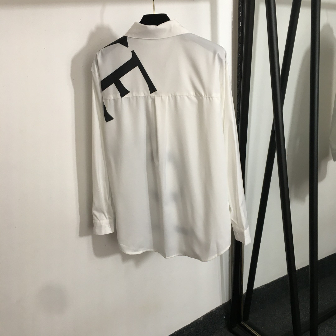 LOE25SSlogo Letter Print Long Sleeve Shirt