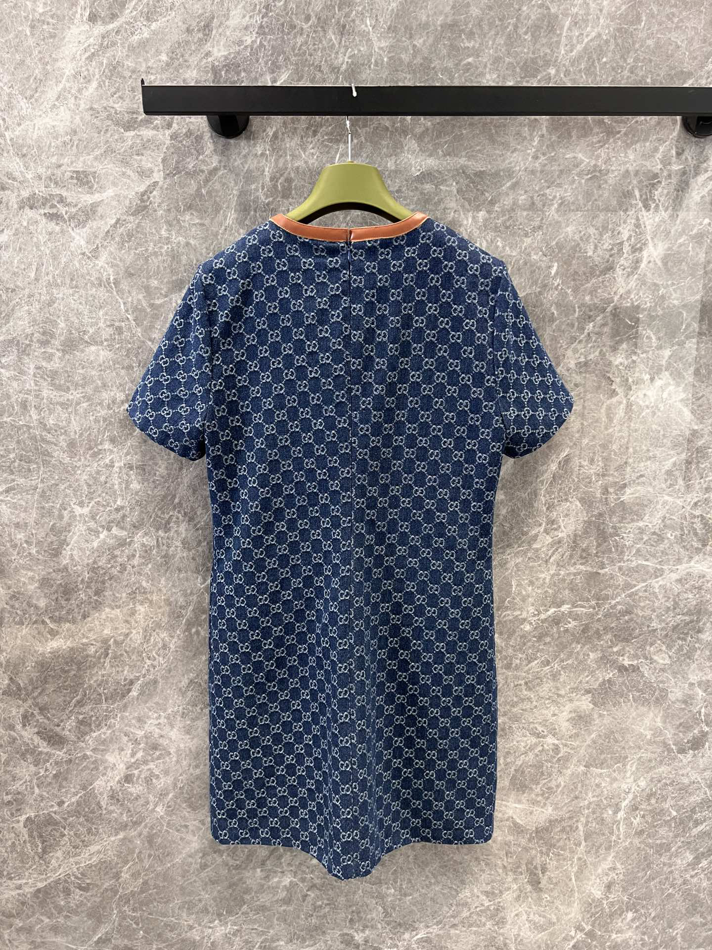 GUCC25SS Classic Double G Old Flower Round Neck Dress