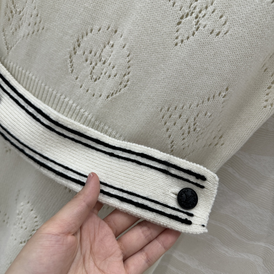 Louis Vuit2025SS College Style Knitted Polo Neck Short Sleeve Dress