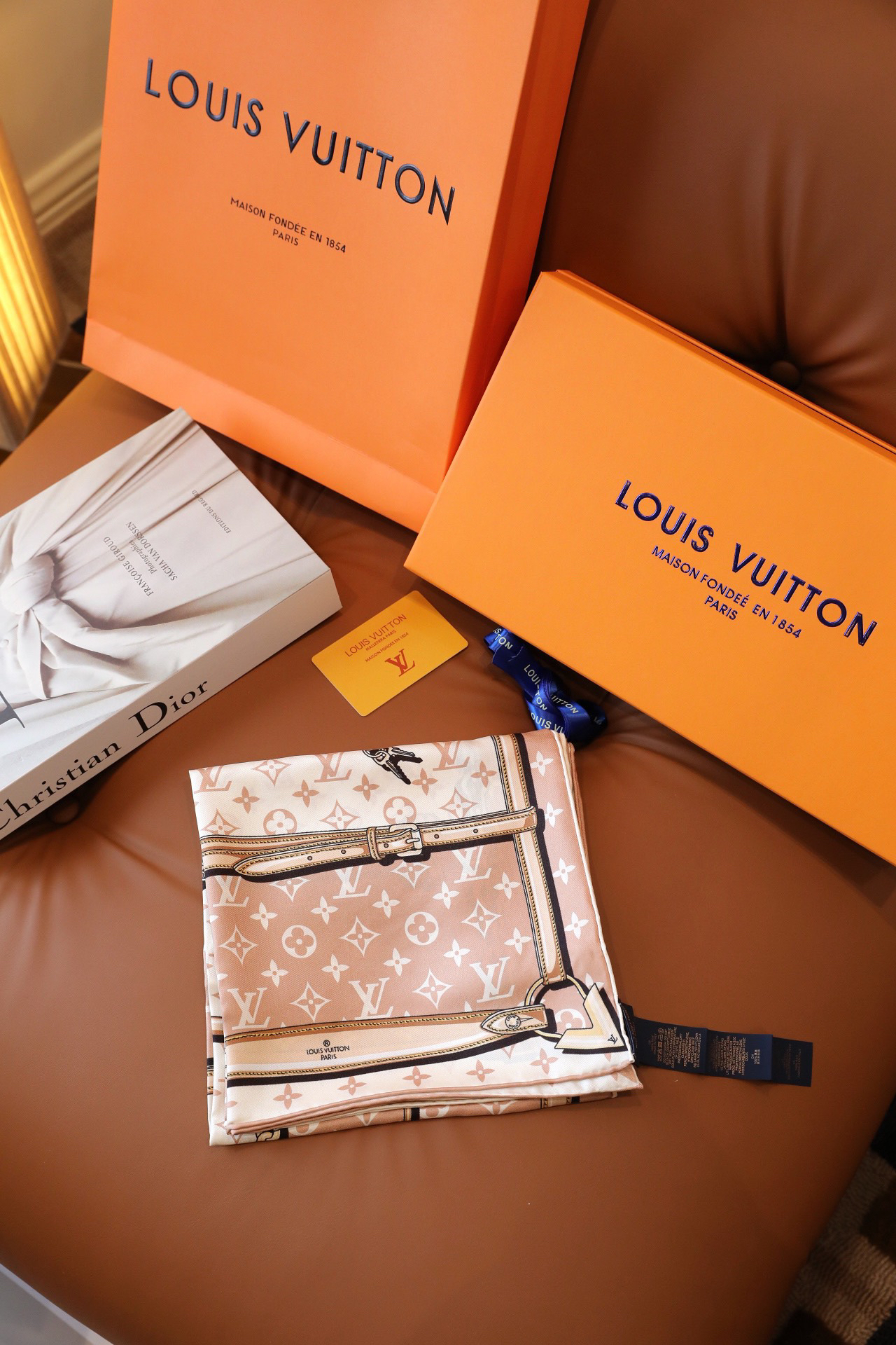 Louis Vuit 90x90cm Twill Silk Square Scarf