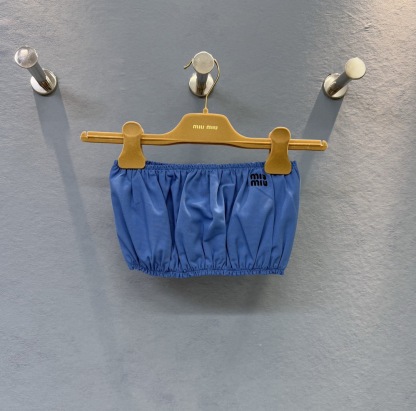 MIU monogrammed embroidered bustier