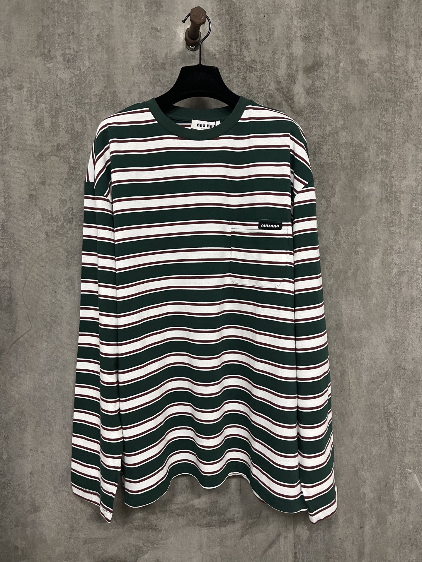 MIU25SS Striped Long Sleeve Top