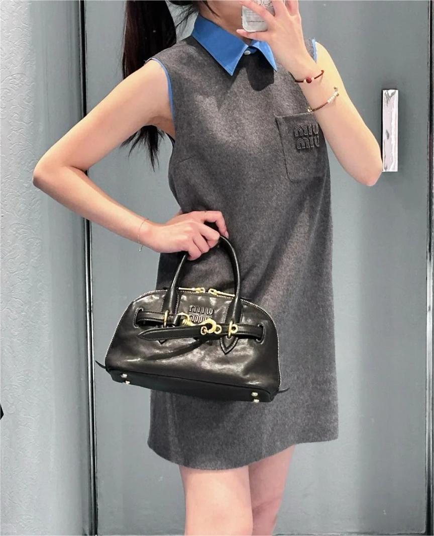 MIU Patchwork Neck Sleeveless Dress