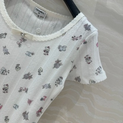 CHANE25SS Floral Bow Short Sleeve