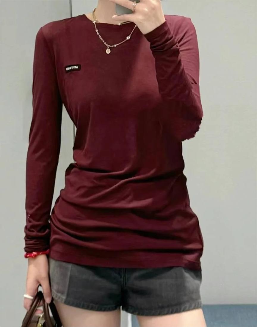 MIU25SS Lightweight Long Knitted Bottom Shirt