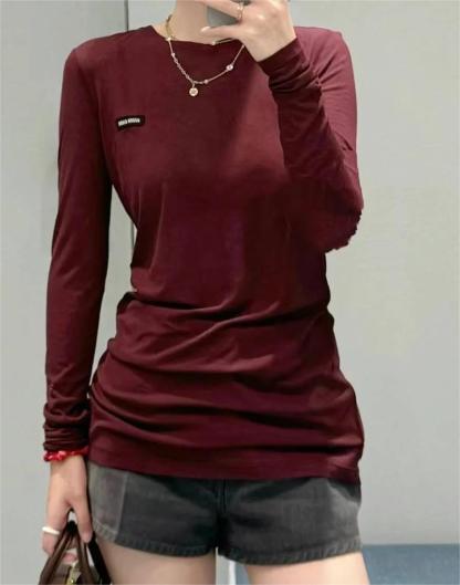 MIU25SS Lightweight Long Knitted Bottom Shirt