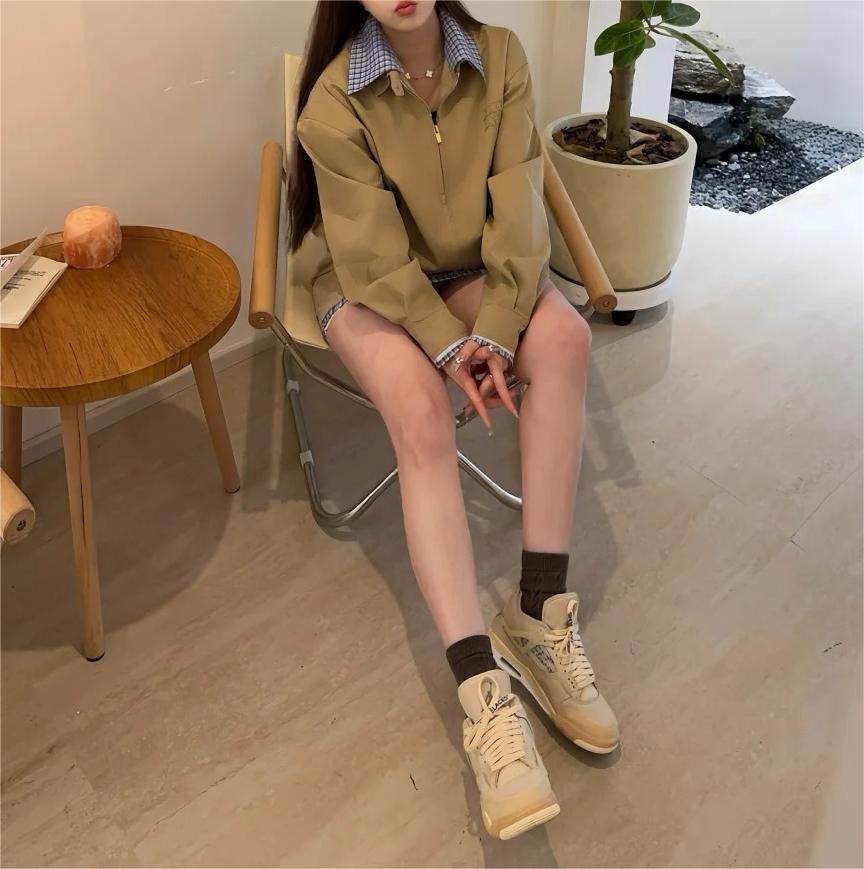 MIU25SS Plaid Patchwork Jacket