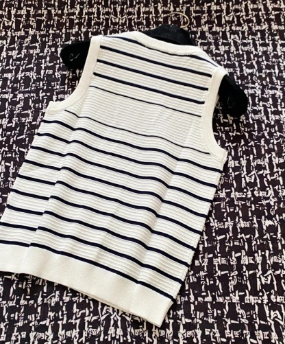 DIO25SS Vest Striped Knit