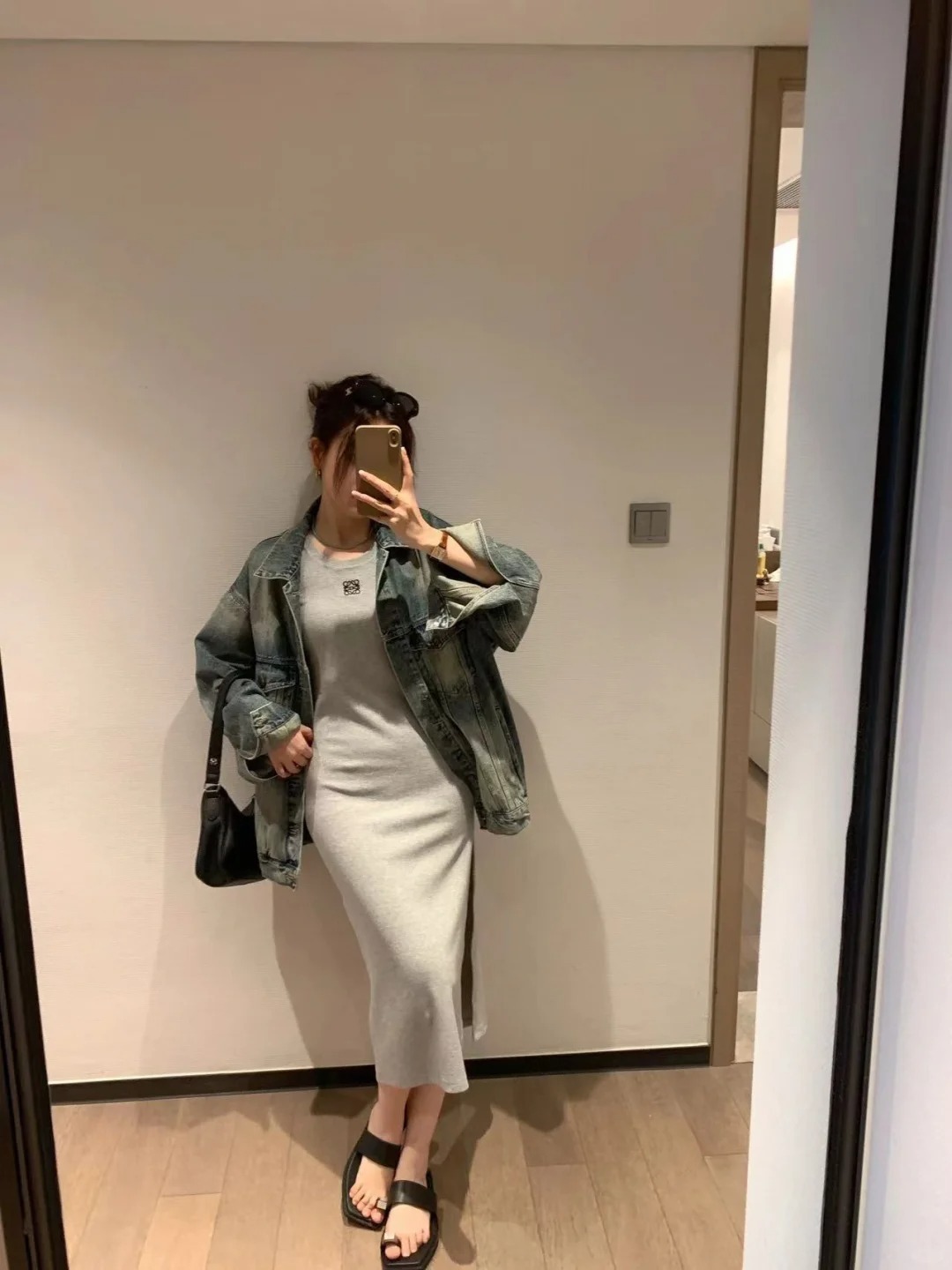 LOE Embroidered Sleeveless Vest Slim Fit Dress