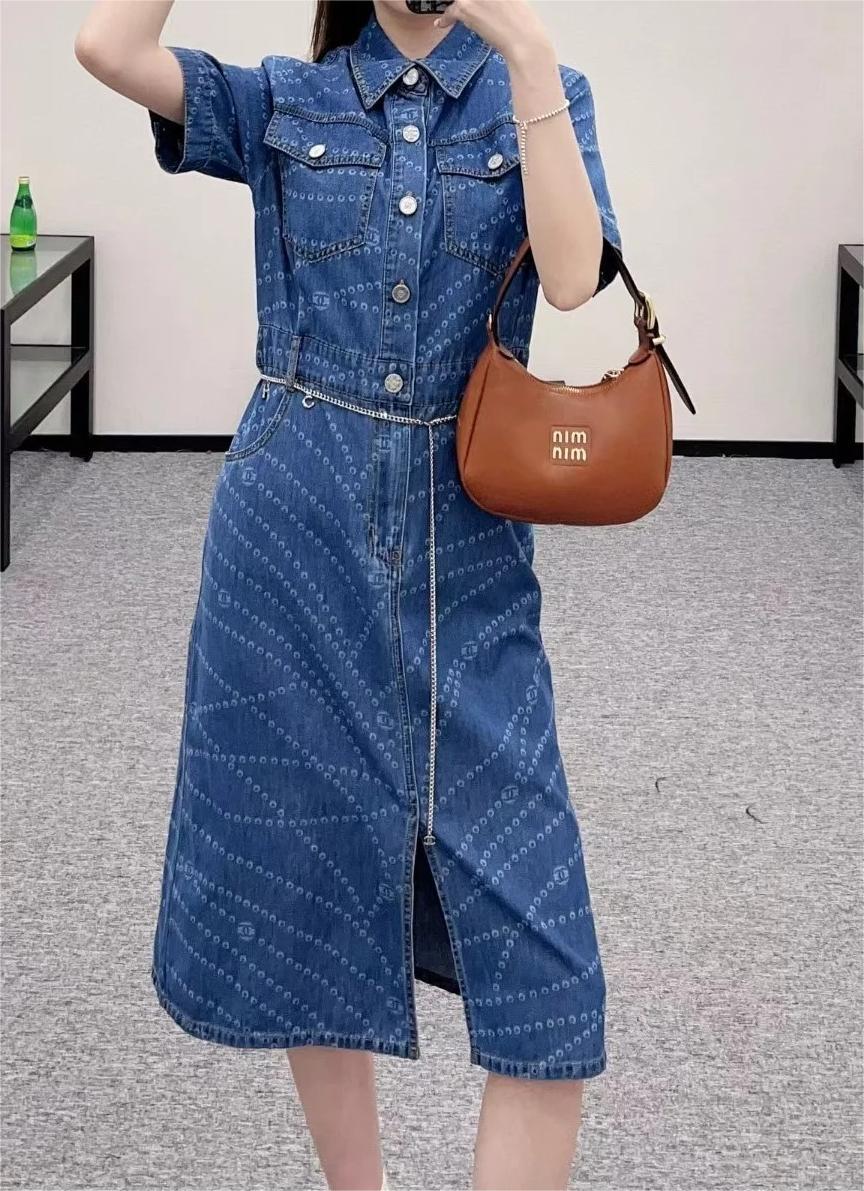 CHANE Denim Short Sleeve Dress