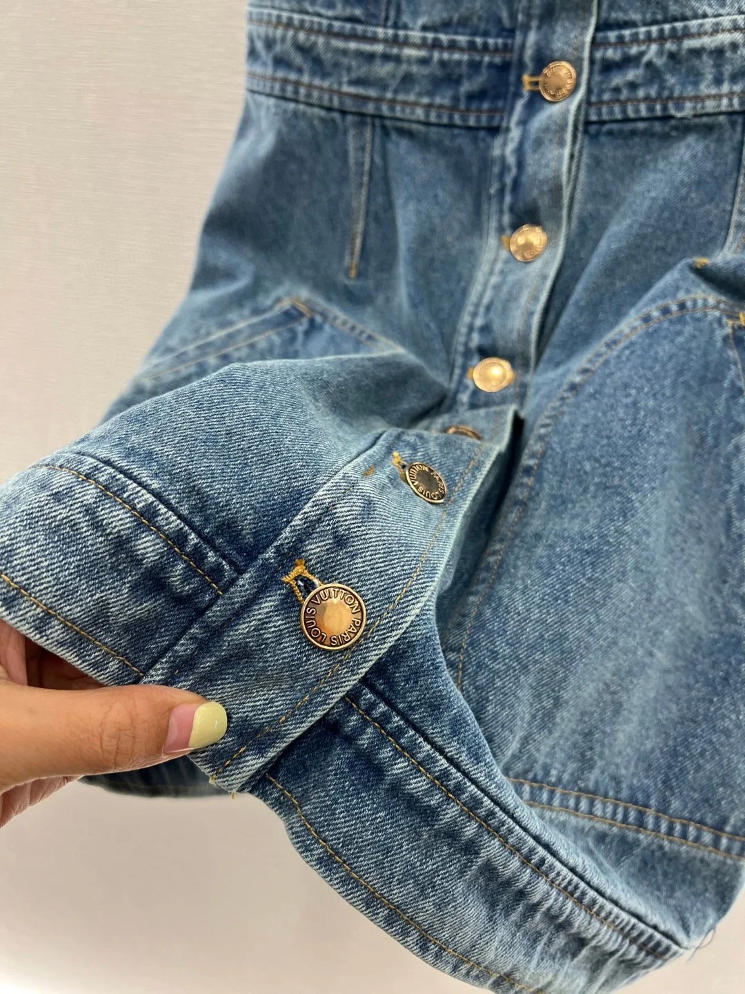 Louis Vuit25SS Sleeveless Vintage Denim Dress