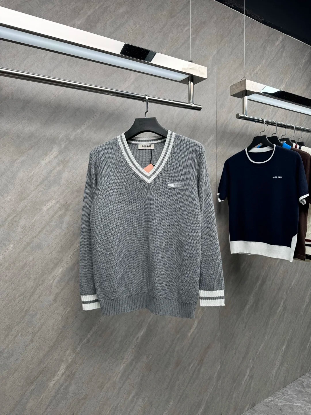 MIU25SS Grey Collegiate Sweater