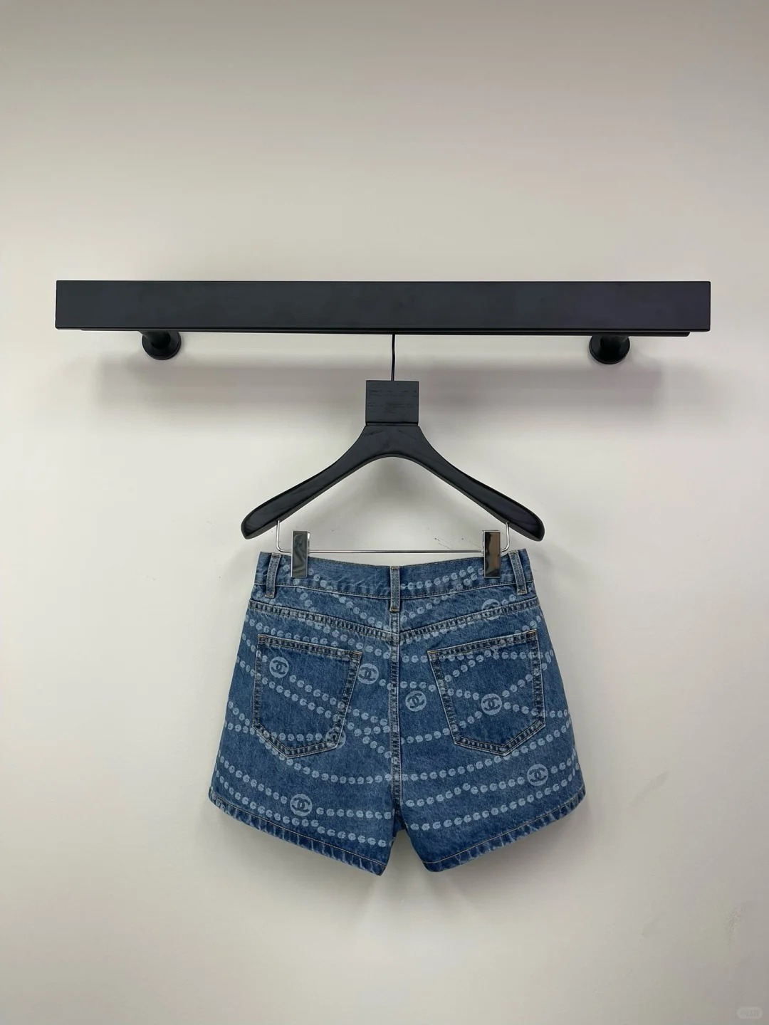 CHAN25SS Printed Denim Shorts