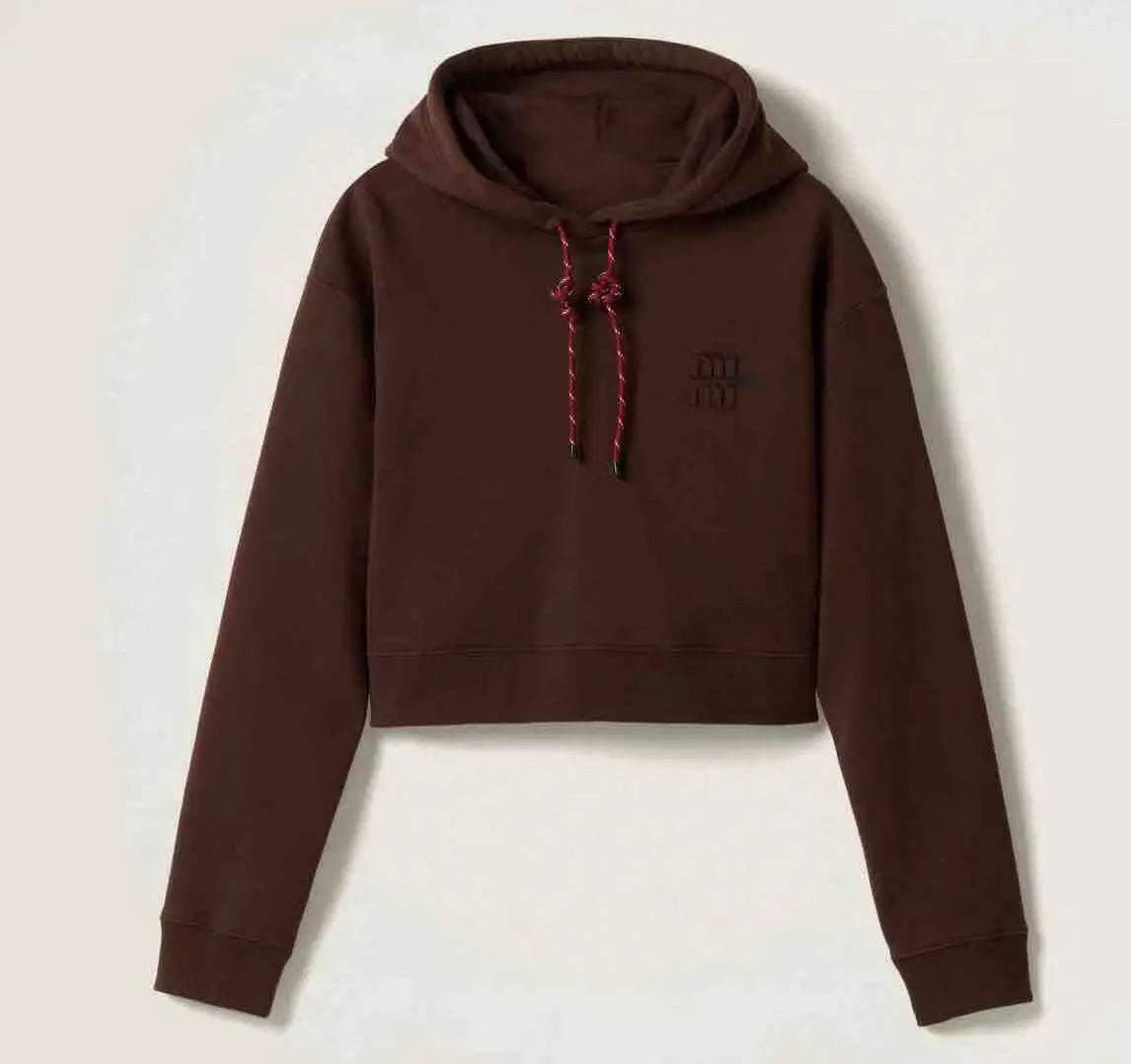 MIU new three-dimensional letters retro hoodie sweater