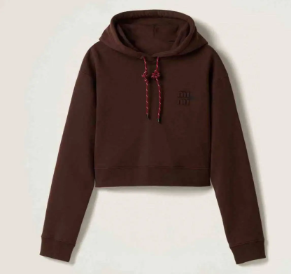 MIU new three-dimensional letters retro hoodie sweater