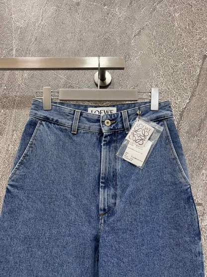 LOE Embroidered Logo Wide Leg Pants