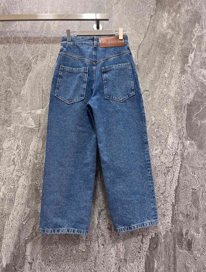 LOE Embroidered Logo Wide Leg Pants