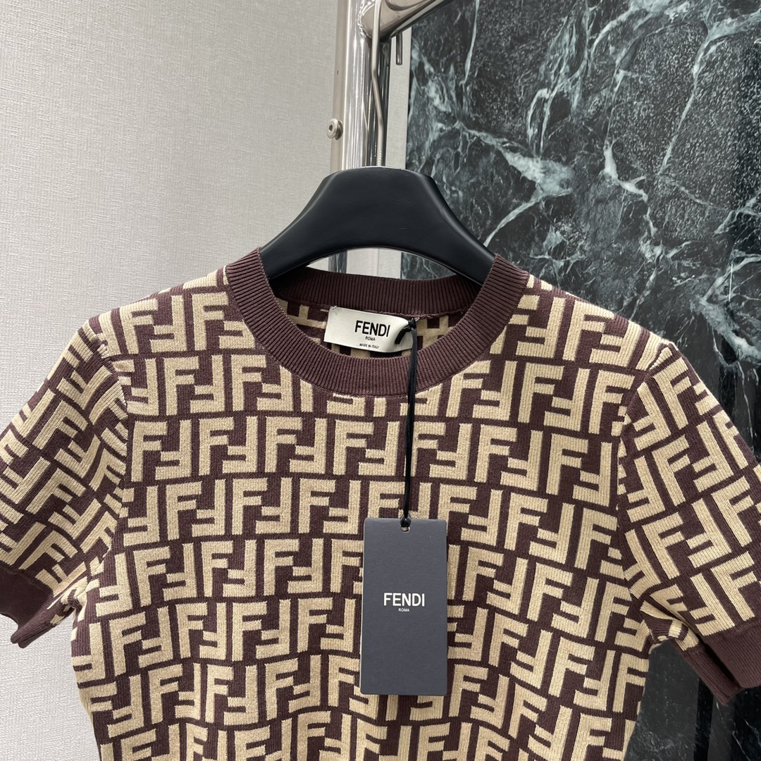 FEND25SS Jacquard Knit Short Sleeve