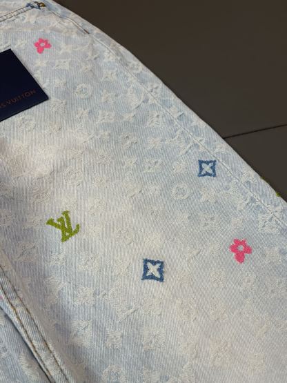 Louis Vuit Co-branded Candy Collection Denim Trousers
