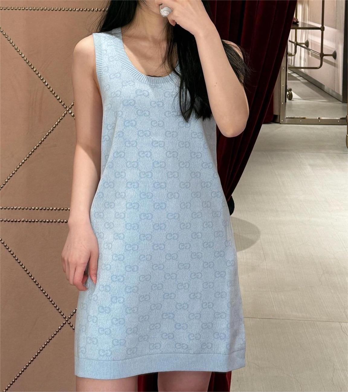 GUCC25SS Knitted Tank Dress