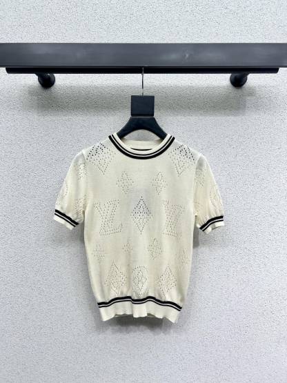 LOUIS VUIT25SS knitted wool short sleeve top