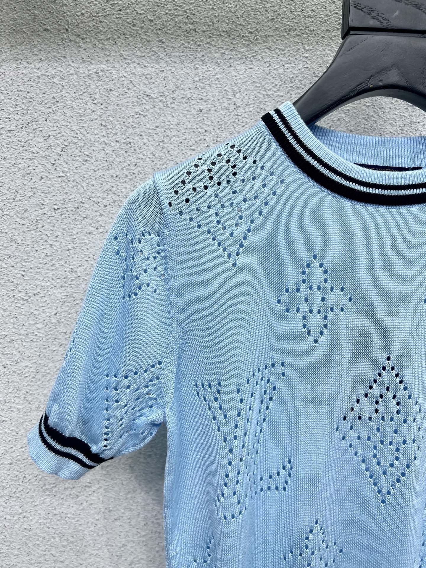 LOUIS VUIT25SS knitted wool short sleeve top