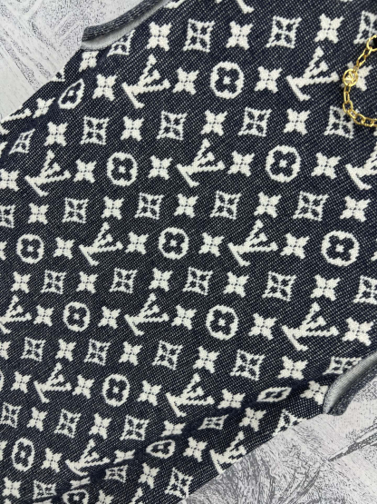 Louis Vuit2025SS Classic Old Flower Jacquard Knit Dress