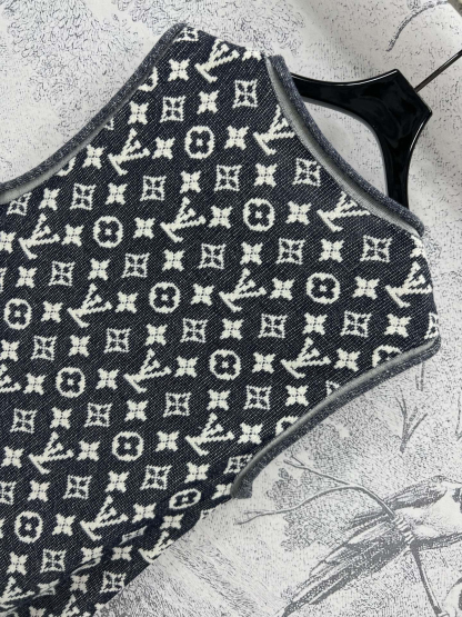 Louis Vuit2025SS Classic Old Flower Jacquard Knit Dress