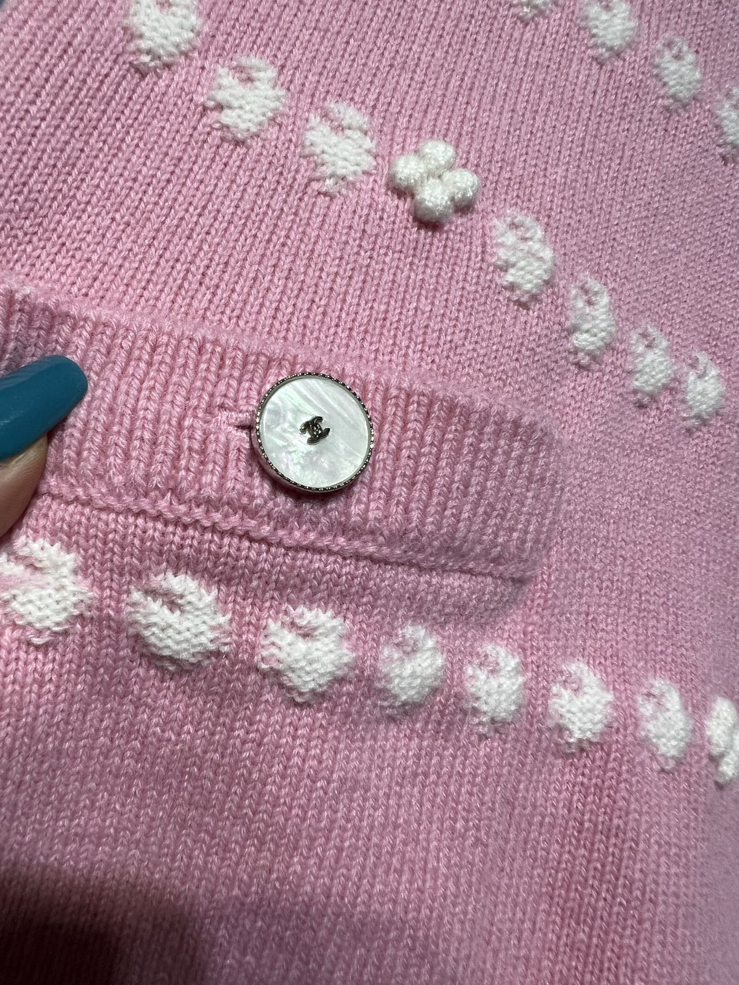 CHANE25SS Polka Dot Short Sleeve Knit Dress