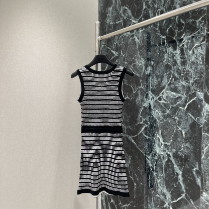 CHANE25SS Knitted Striped Tank Dress