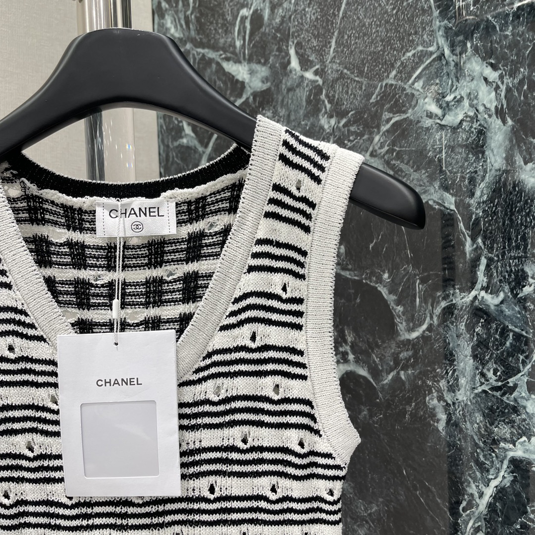 CHANE25SS Knitted Striped Tank Dress