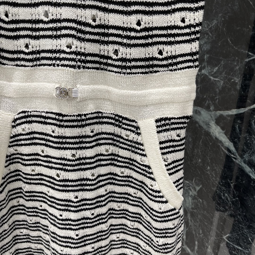 CHANE25SS Knitted Striped Tank Dress