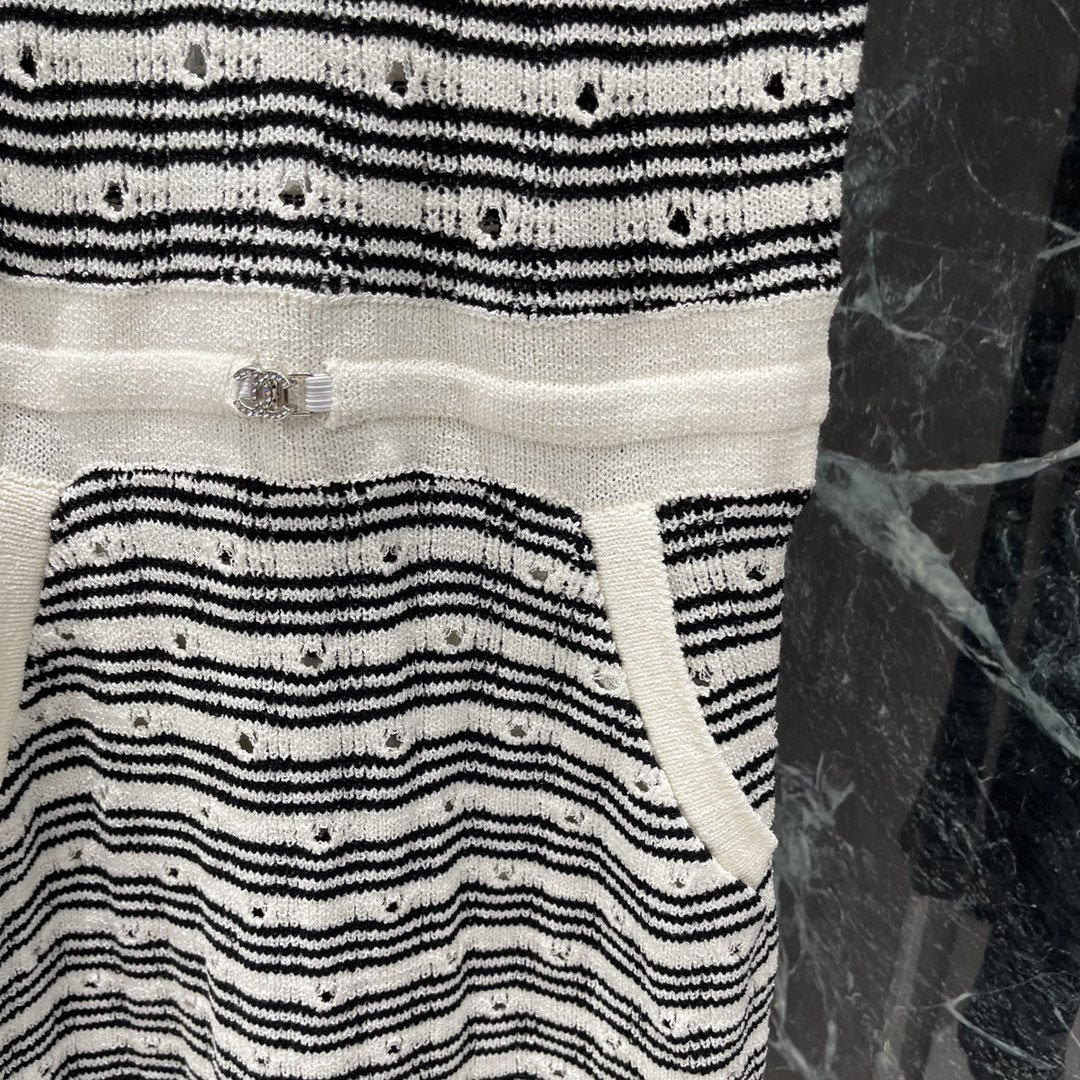 CHANE25SS Knitted Striped Tank Dress