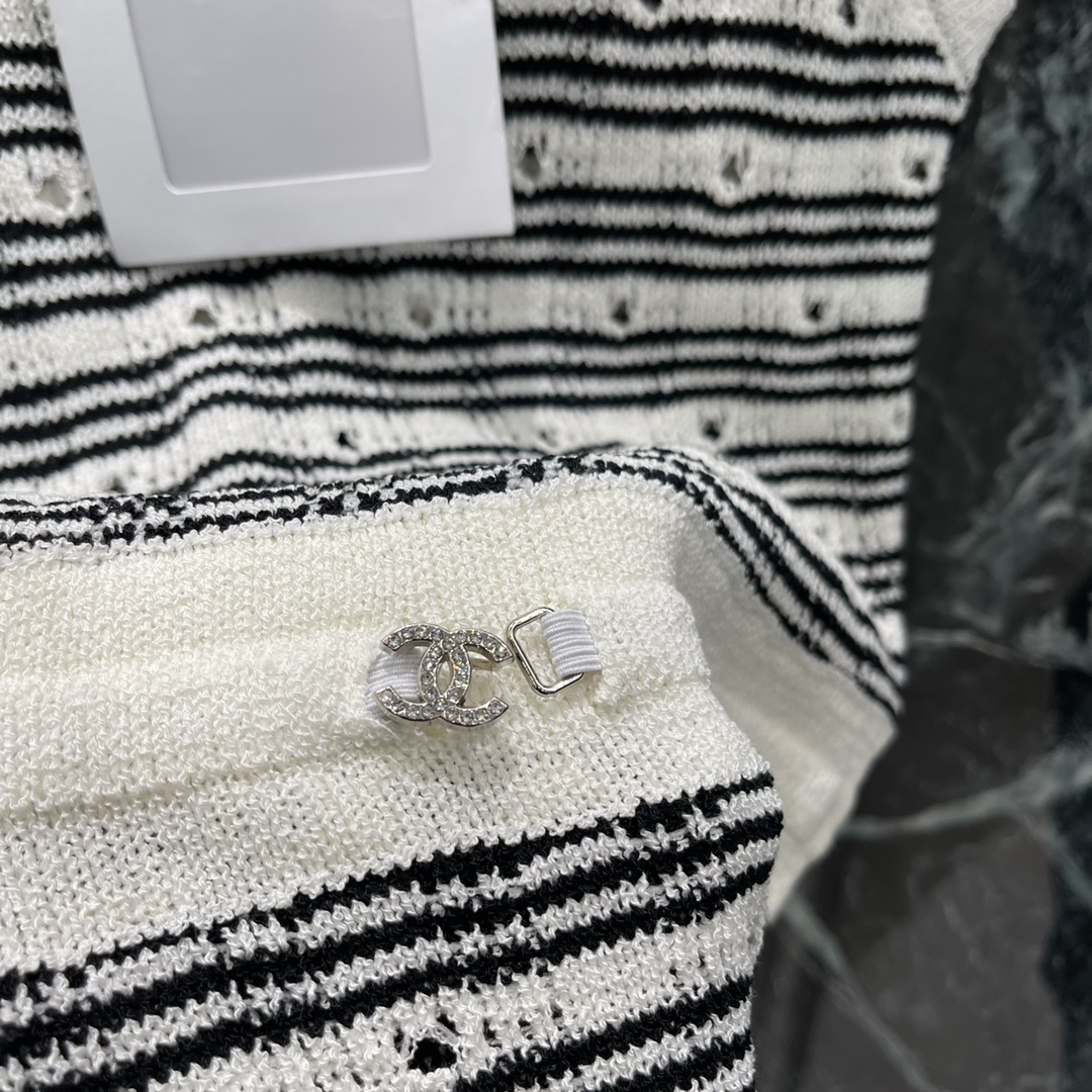 CHANE25SS Knitted Striped Tank Dress